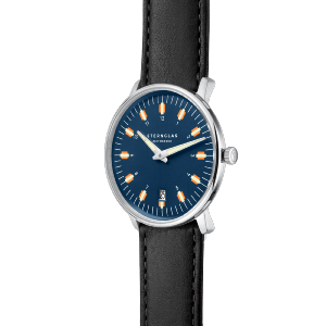 Montre EGOR bleue - Bracelet cuir noir S01-EG06-MO01