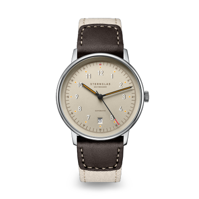 Montre LUMATIK beige sur nylon bicolore brun S02-LM26-NY06