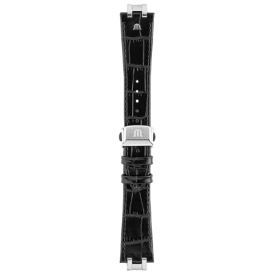 Bracelet cuir de veau imprimé alligator noir Aikon 24mm ML800-005015 Maurice Lacroix