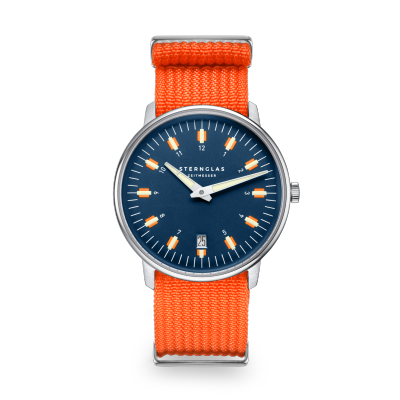 Montre EGOR bleue - Bracelet nylon orange S01-EG06-FI02