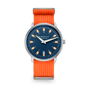 Montre EGOR bleue - Bracelet nylon orange S01-EG06-FI02