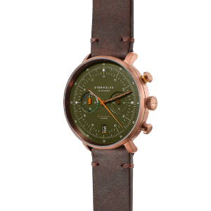 Montre HAMBURG CHRONO dark green bronze - mokka S01-HC35-VI17