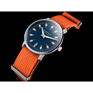 Montre EGOR bleue - Bracelet nylon orange S01-EG06-FI02