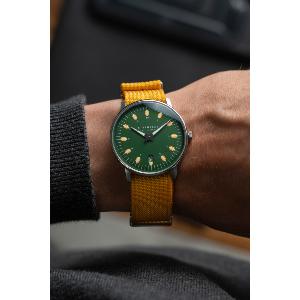 Montre EGOR verte - Bracelet nylon jaune S01-EG08-FI01