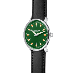 Montre EGOR verte - Bracelet cuir noir S01-EG08-MO01