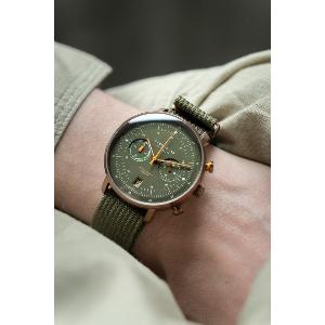 Montre HAMBURG CHRONO dark green bronze - nylon S01-HC35-FI05