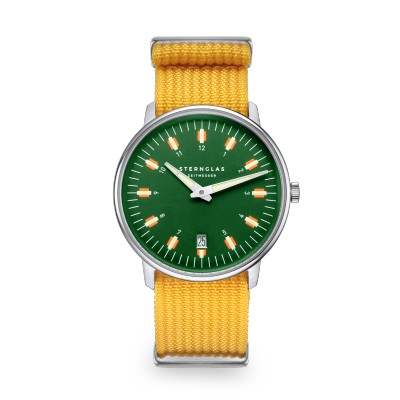 Montre EGOR verte - Bracelet nylon jaune S01-EG08-FI01